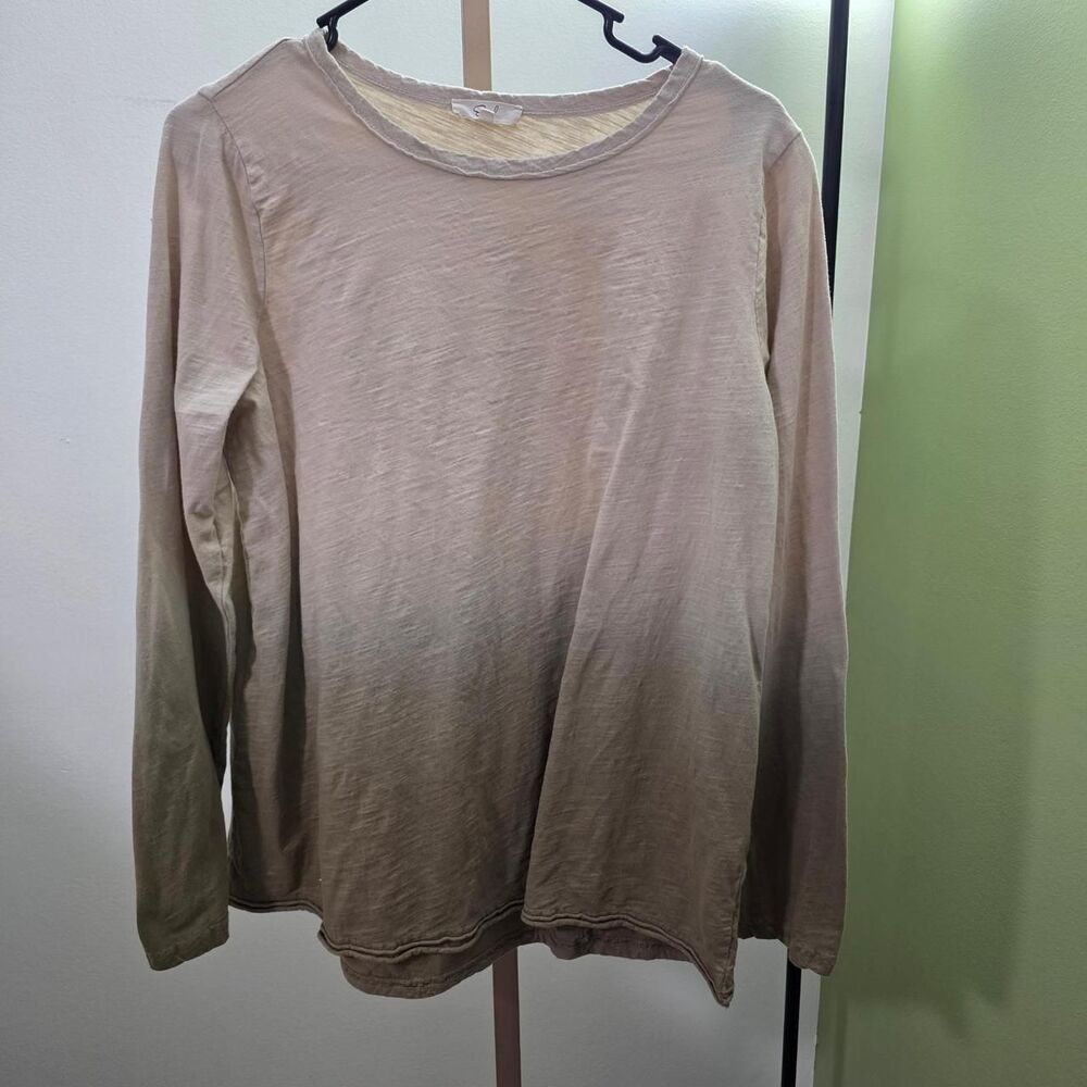 Easel Women's Tan and Cream Shirt